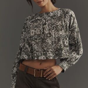 NWT Anthropologie Relaxed Long-Sleeve Swing Top